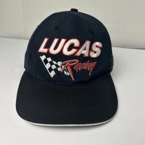 Lucas Racing Oil Products Baseball Hat Cap Navy Strapback White Embroidered Logo